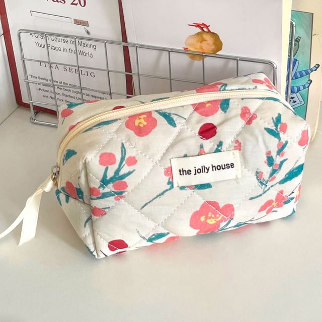 Floral Fabric Makeup Bag / Clutch / Pencil Case