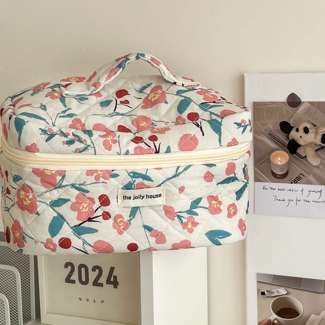 Floral Fabric Makeup Bag / Clutch / Pencil Case
