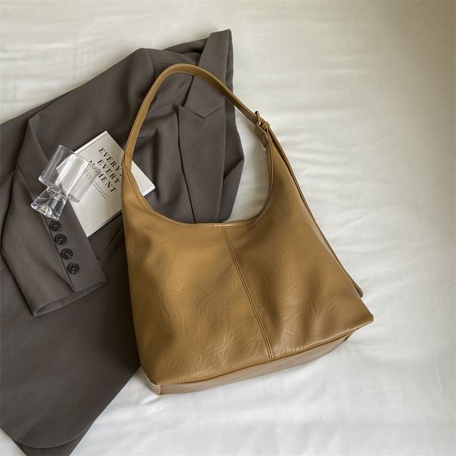 Faux Leather Shoulder Bag + Pouch