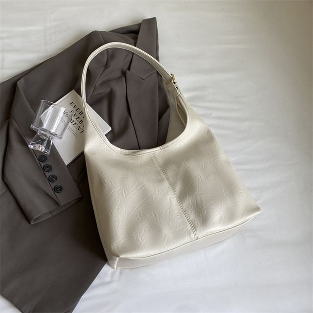 Faux Leather Shoulder Bag + Pouch
