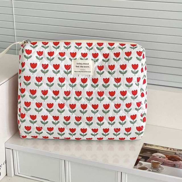 Floral Fabric Makeup Bag / Clutch
