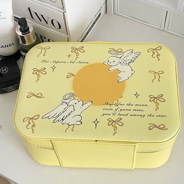 Animal Faux Leather Boxy Makeup Bag
