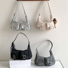 Shoulder Buckled Bag Multi-Pocket