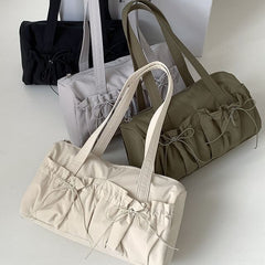 Tote Plain Bag Nylon Bow