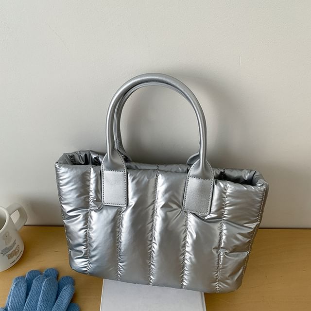 Tote Plain Ribbed Bag