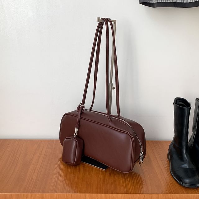 Shoulder Bag + Faux Purse Coin Leather
