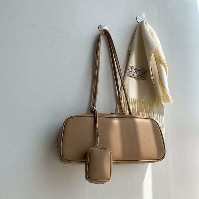 Shoulder Bag + Faux Purse Coin Leather