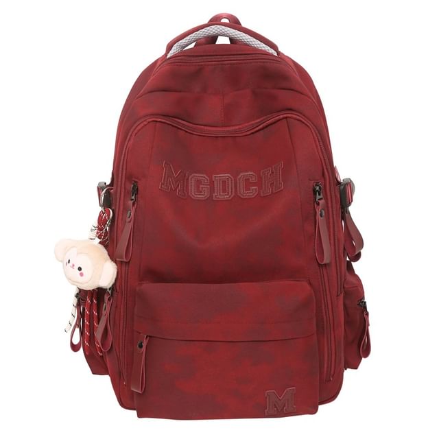 Applique / Tie Lettering Backpack Nylon Set Bag Dye Laptop Charm