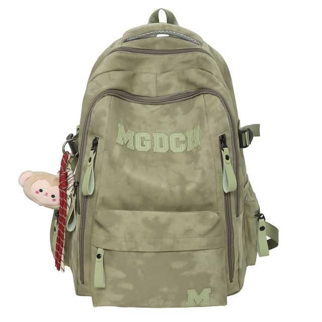 Applique / Tie Lettering Backpack Nylon Set Bag Dye Laptop Charm