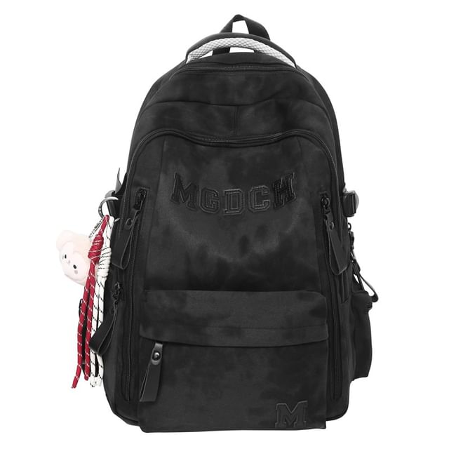 Applique / Tie Lettering Backpack Nylon Set Bag Dye Laptop Charm