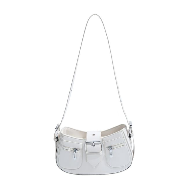 Faux Shoulder Bag Leather Buckled