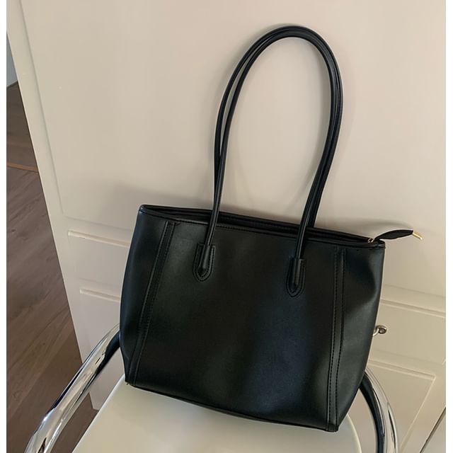 Tote Leather Plain Bag Faux