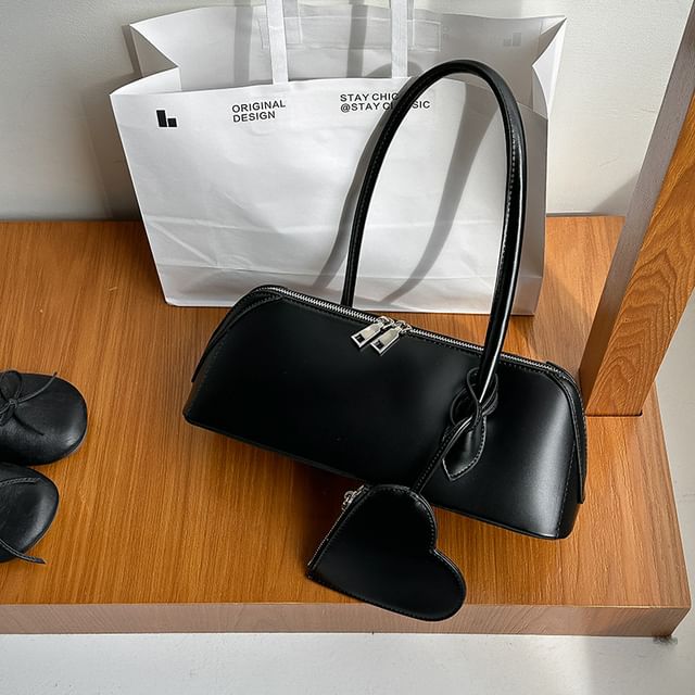 Faux Heart + Bag Shoulder Coin Purse Leather