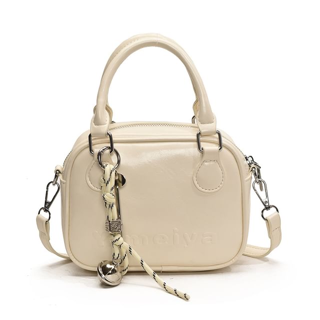 Bag Faux Leather Handle Lettering Crossbody Top