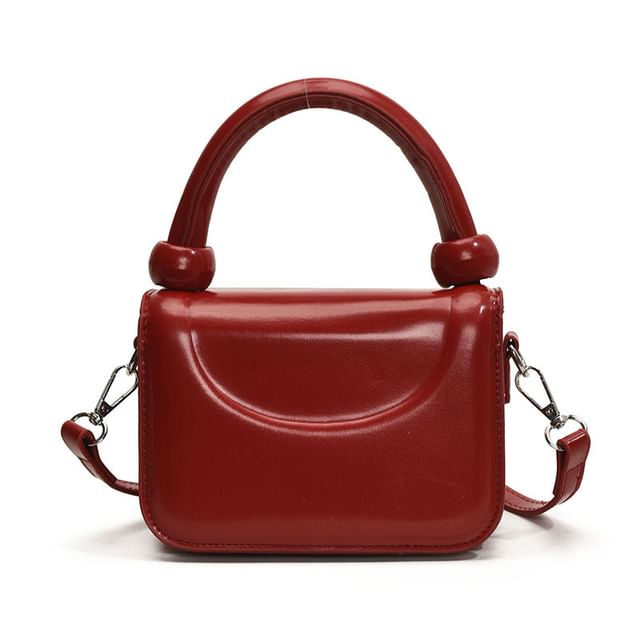 Bag Leather Plain Faux Crossbody Top Handle