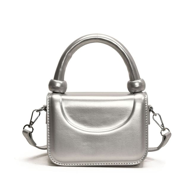 Bag Leather Plain Faux Crossbody Top Handle