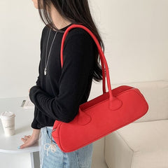 Leather Bag Plain Shoulder Faux