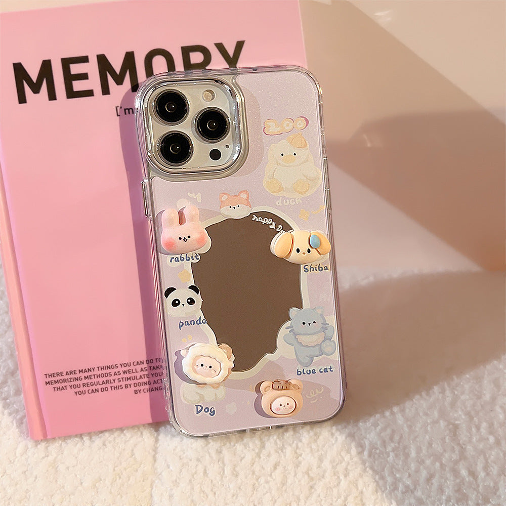 Colorful Animal Electroplated Mirror Phone Case