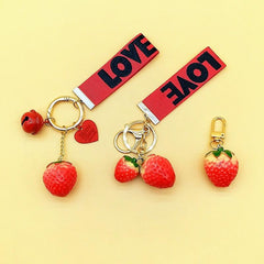 Kawaii Strawberry Bell Keychain