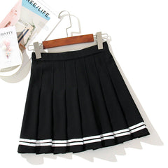 Striped Sport Pleated Skirt