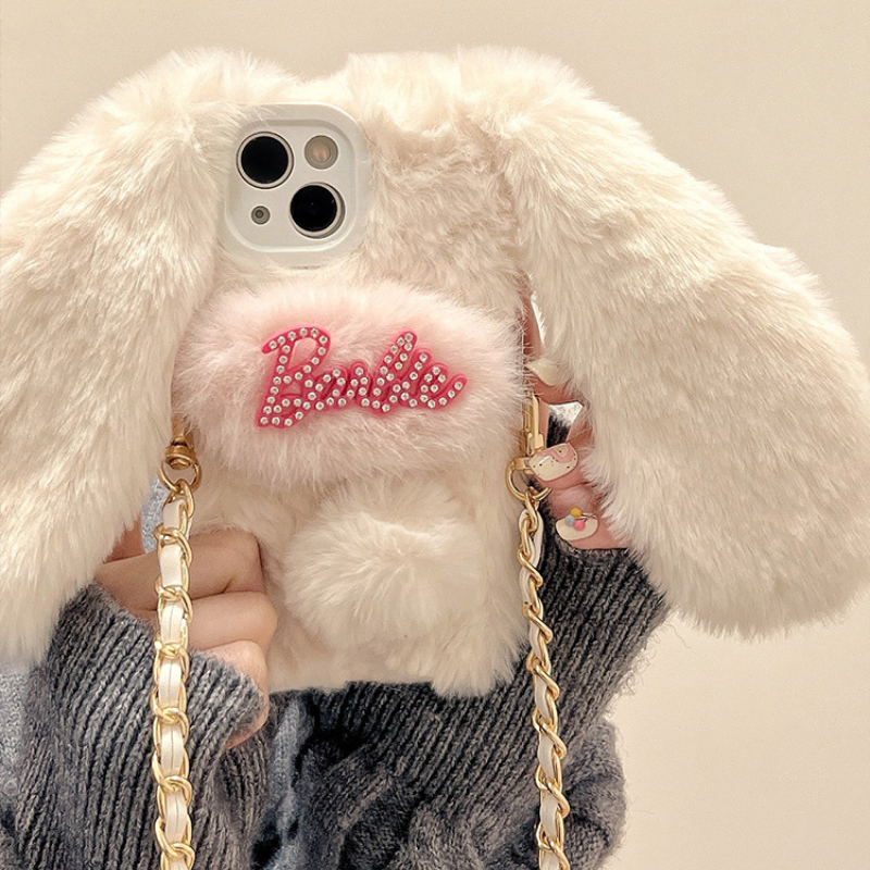 Cute Plush Bunny Cross-Body Phone Case