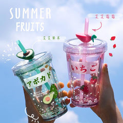 Sparkling Fruit Straw Cup