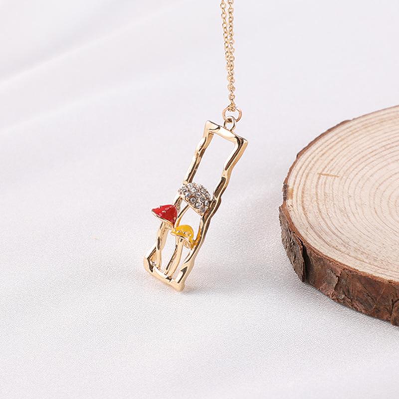 Kawaii Rectangular Mushroom Necklace