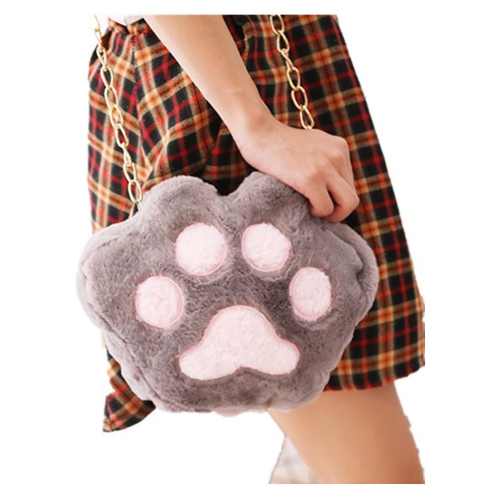 Cat Paw Plush Chain Bags