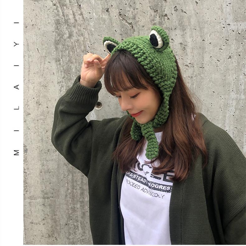 Big Eyes Frog Wool Knitted Hat