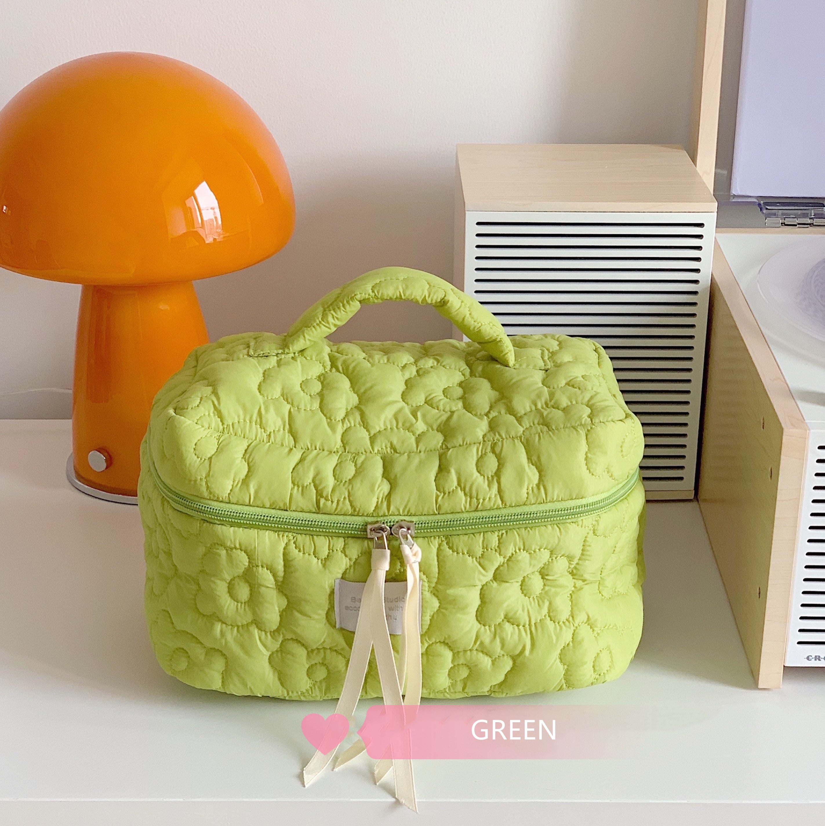 Candy Color Flower Soft Cosmetic Bag