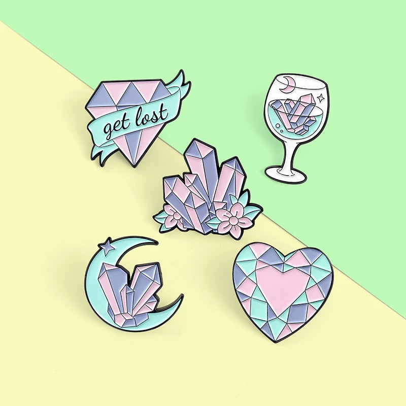 Diamond Flower Pins