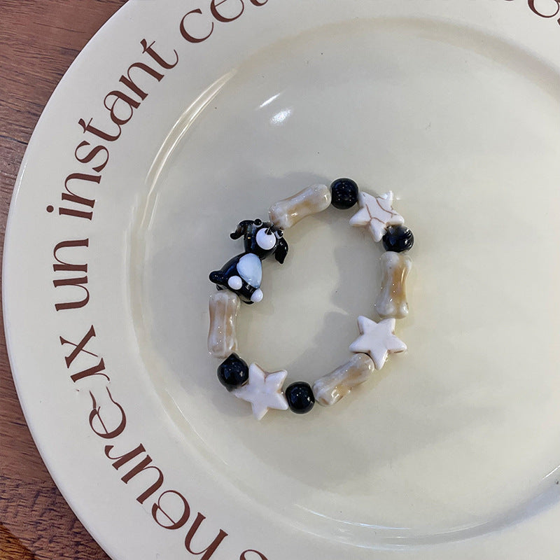 Cute Ceramic Vintage Bone Puppy Bracelet