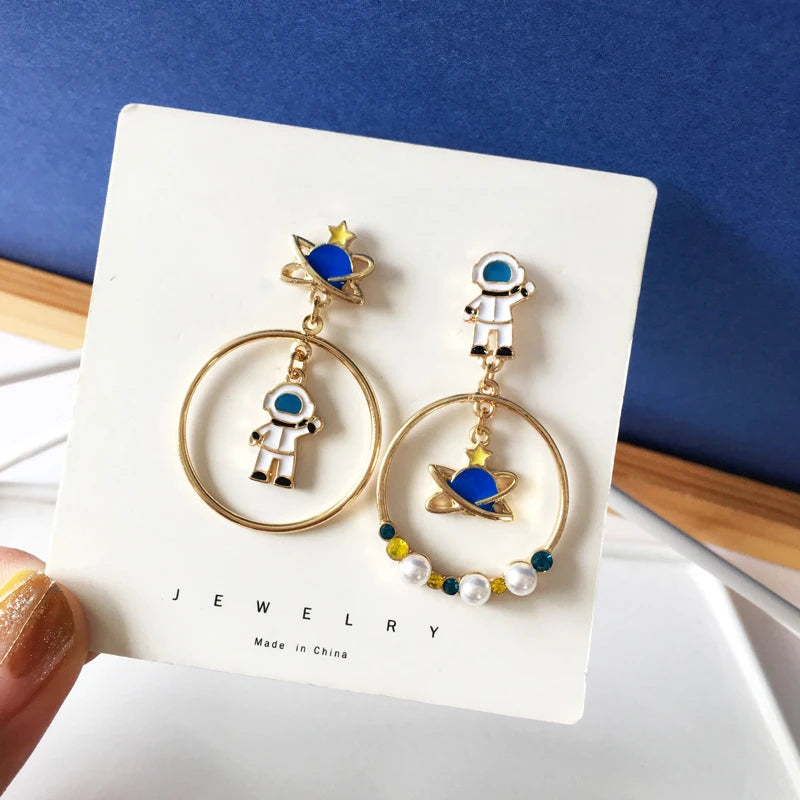 Astronaut Planet Earrings