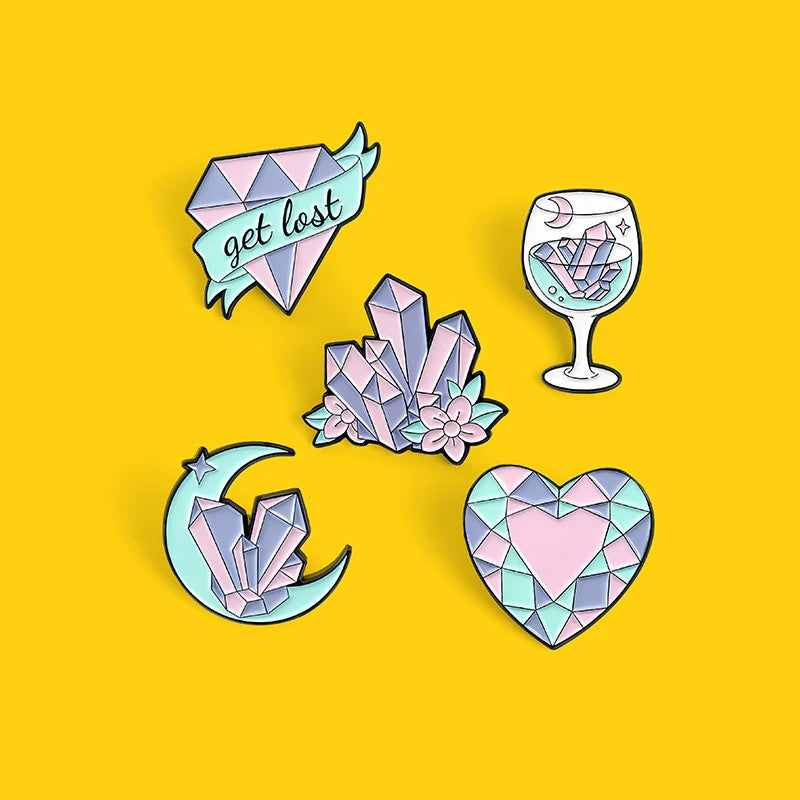 Diamond Flower Pins