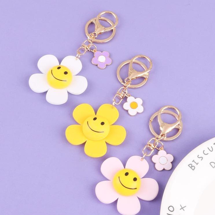 Cute Smiling Sunflower Keychain