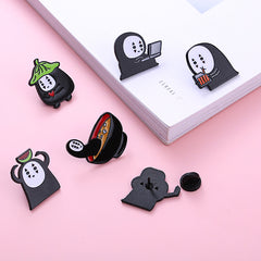 Kawaii Anime Cartoon No Face Man Alloy Pin