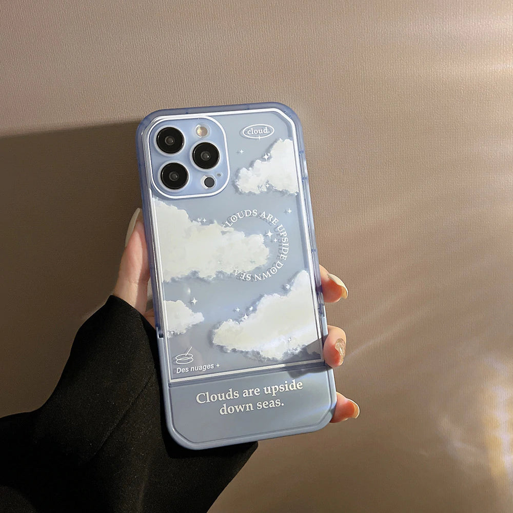 Blue Clouds Hidden Stand Phone Case