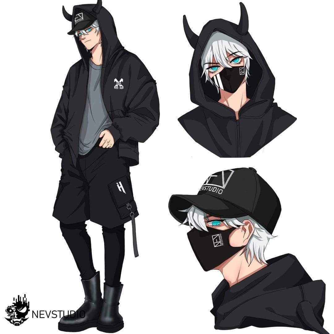 Techwear Devil Horns Cardigan Hoodies