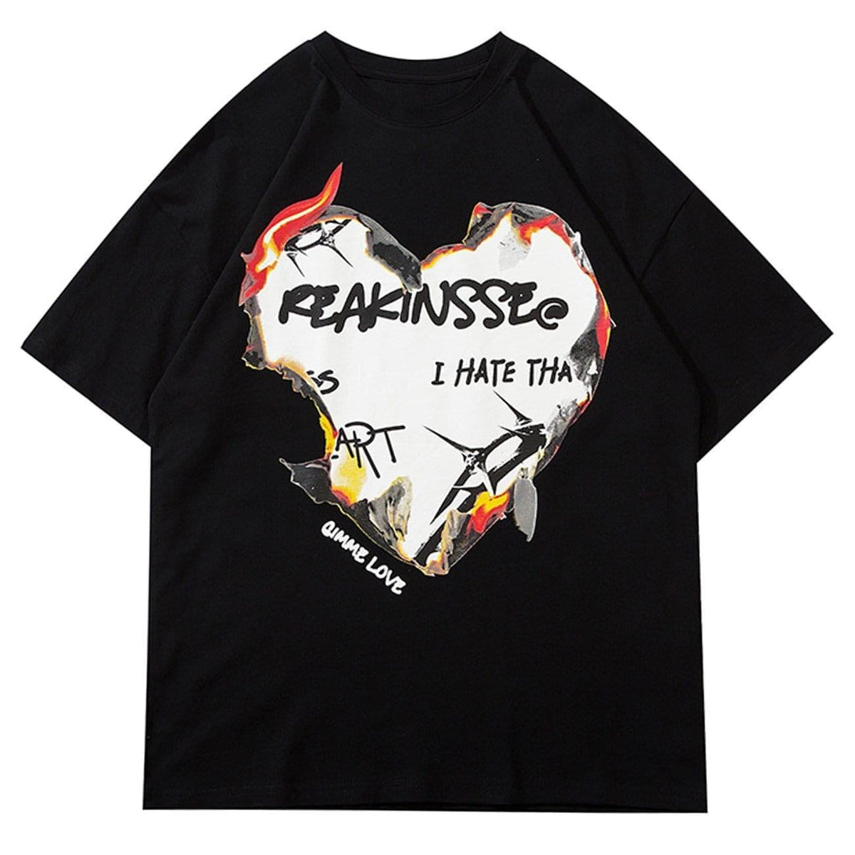 Fire Flame Heart Print Tee