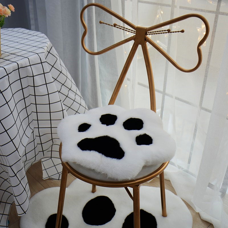 Cute Cat Paw Plush Cushion Carpet