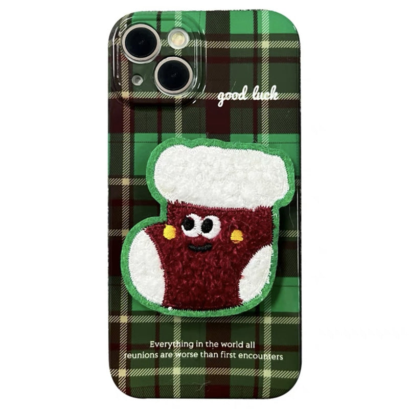 Christmas Checkered Sock Holder Phone Case