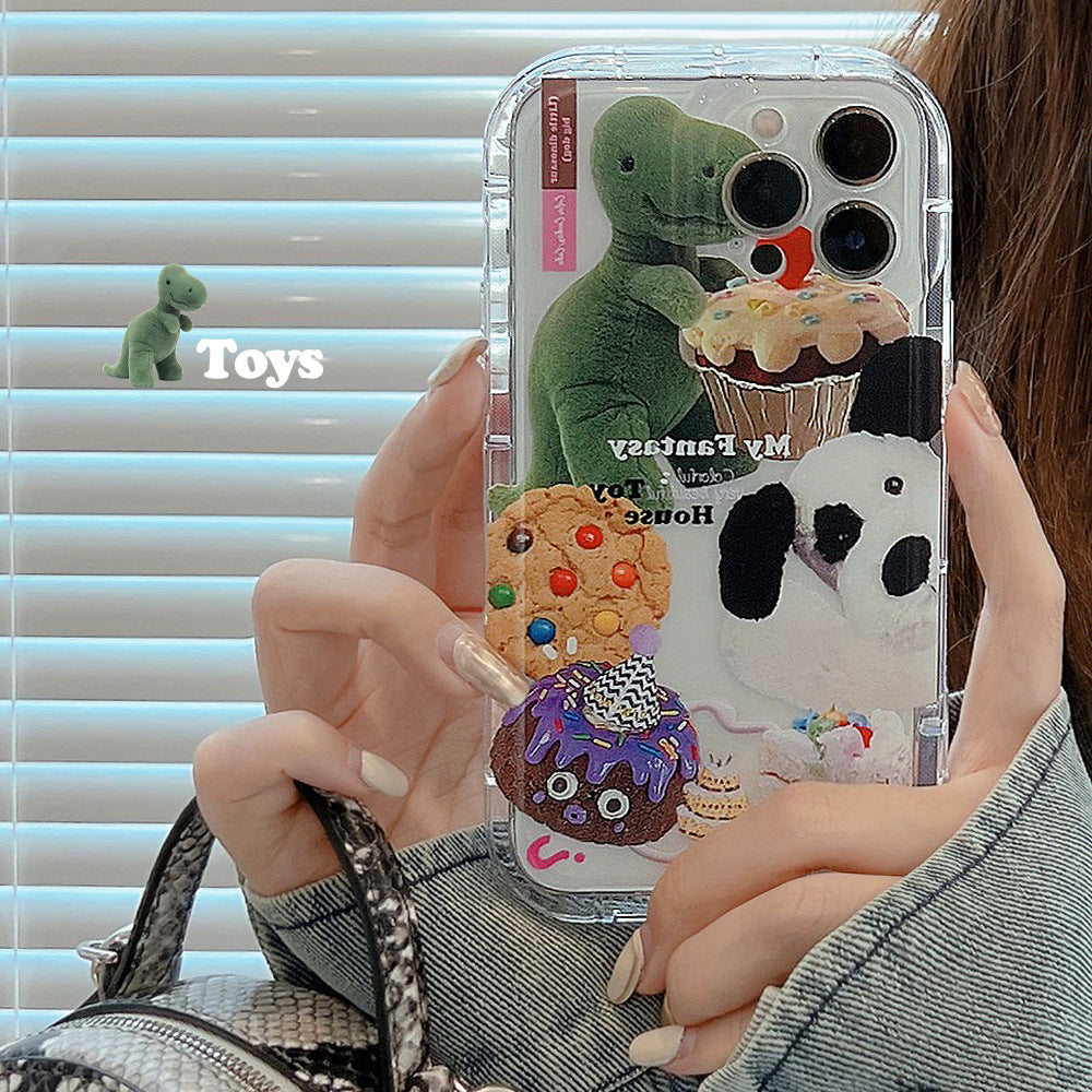 Transparent Sweetheart Dinosaur Phone Case