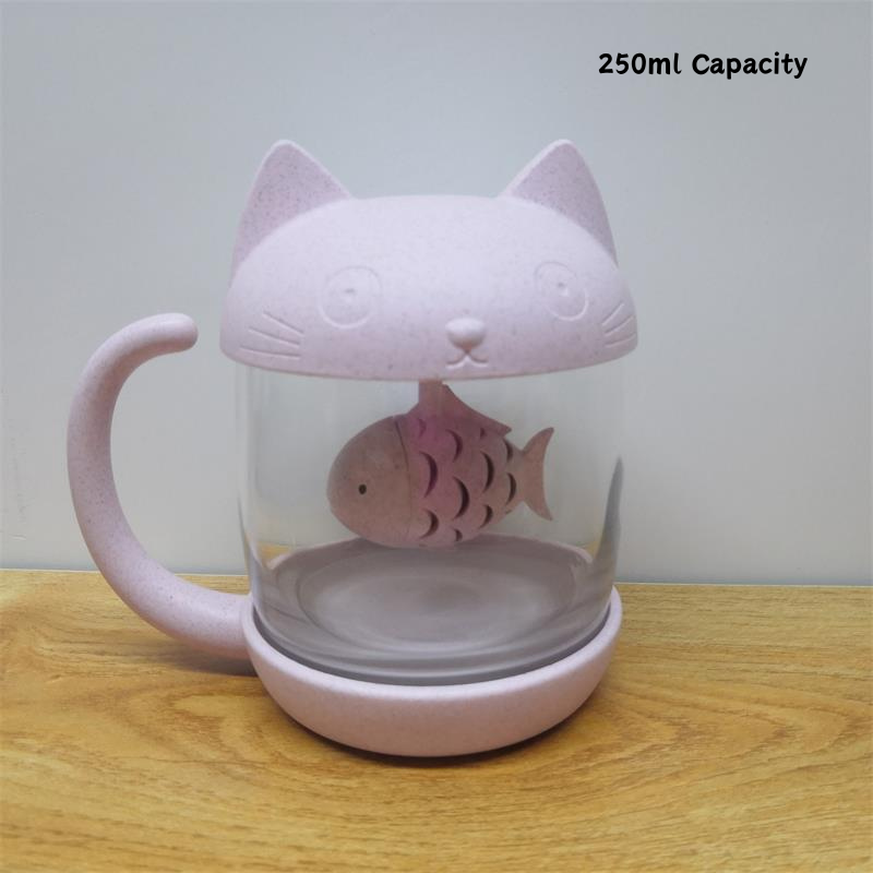 Kawaii Cartoon Cat Filtered Water Cup