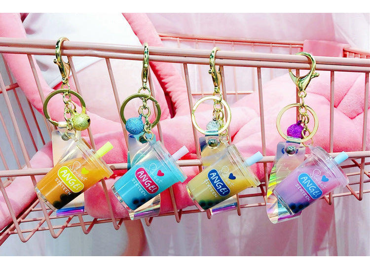 Milk Tea Cup Quicksand Keychain