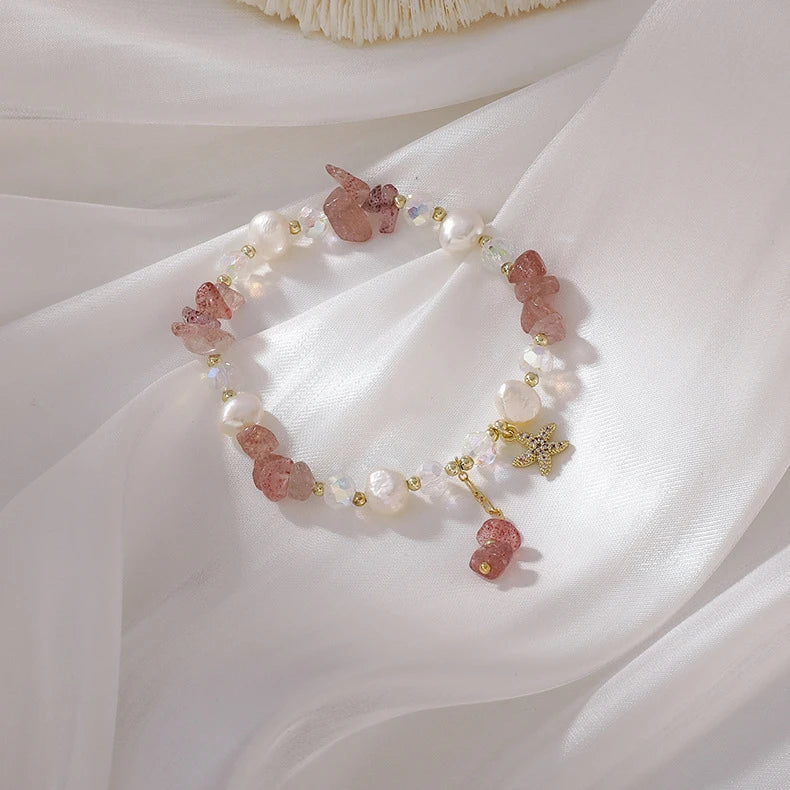 Pink Pearl Crystal Bracelet