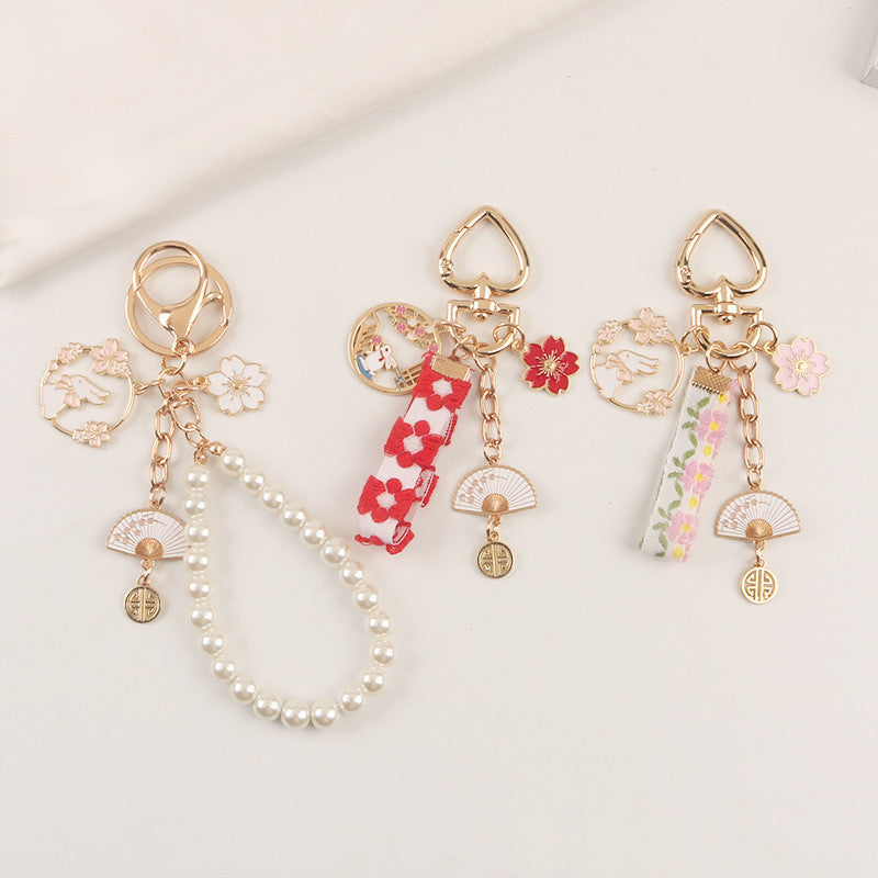 Cute Rabbit Fan Keychain