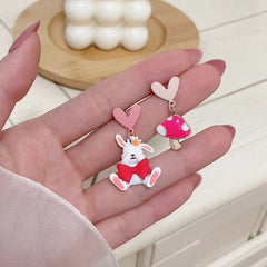 Cute Mushroom Bunny Earrings