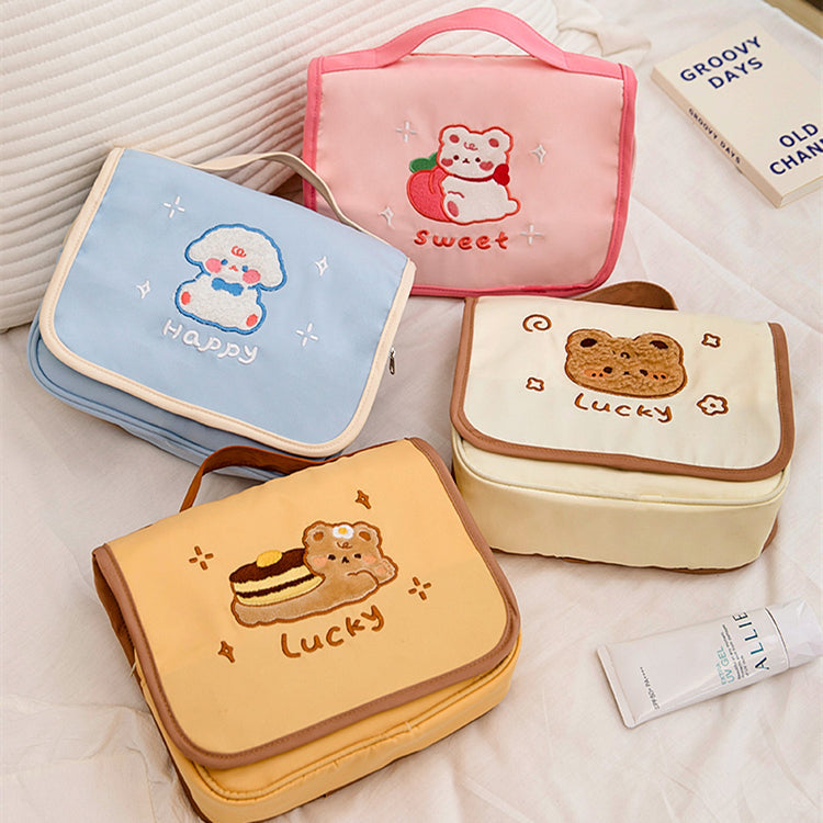 Cute Embroidered Waterproof Cosmetic Bag