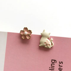 Cute Cat Flower Earrings