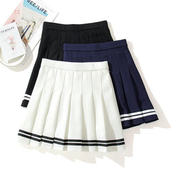 Striped Sport Pleated Skirt